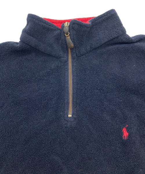 POLO RALPH LAUREN（ポロ・ラルフローレン）POLO RALPH LAUREN (ポロ・ラルフローレン) ハーフジップフリーススウェット ネイビー サイズ:XLの古着・服飾アイテム