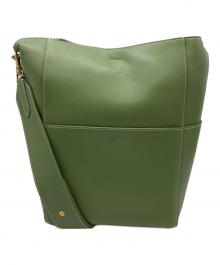 CELINE（セリーヌ）の古着「レザーショルダーバッグ」｜グリーン