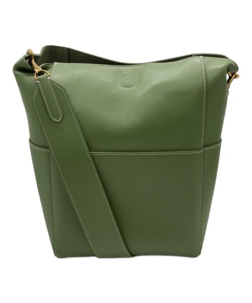 CELINE（セリーヌ）CELINE (セリーヌ) レザーショルダーバッグ グリーンの古着・服飾アイテム