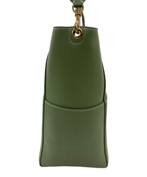 CELINE（セリーヌ）CELINE (セリーヌ) レザーショルダーバッグ グリーンの古着・服飾アイテム