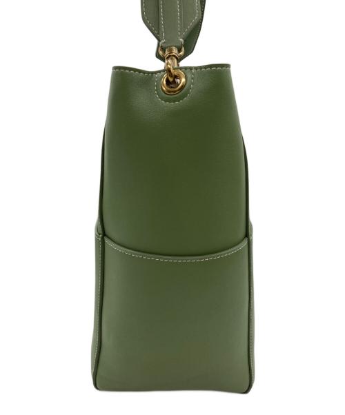 CELINE（セリーヌ）CELINE (セリーヌ) レザーショルダーバッグ グリーンの古着・服飾アイテム