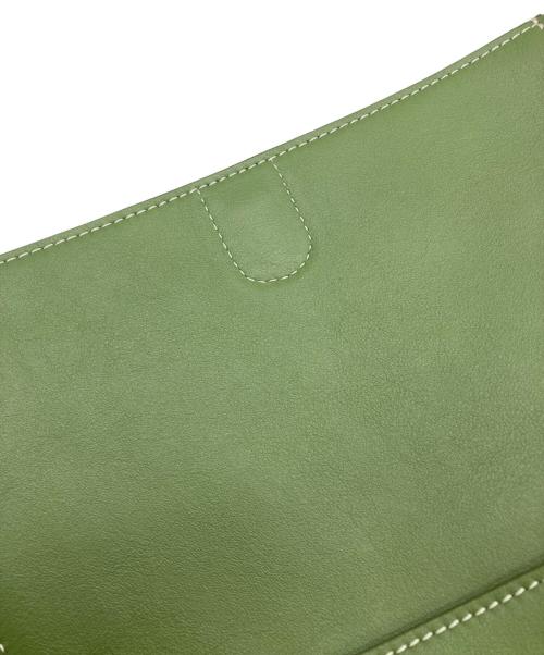 CELINE（セリーヌ）CELINE (セリーヌ) レザーショルダーバッグ グリーンの古着・服飾アイテム