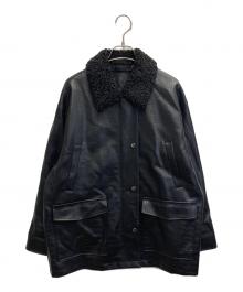BEAUTY&YOUTH UNITED ARROWS（ビューティーアンドユースユナイテッドアローズ）の古着「クロコレザーライクジャケット」｜ブラック