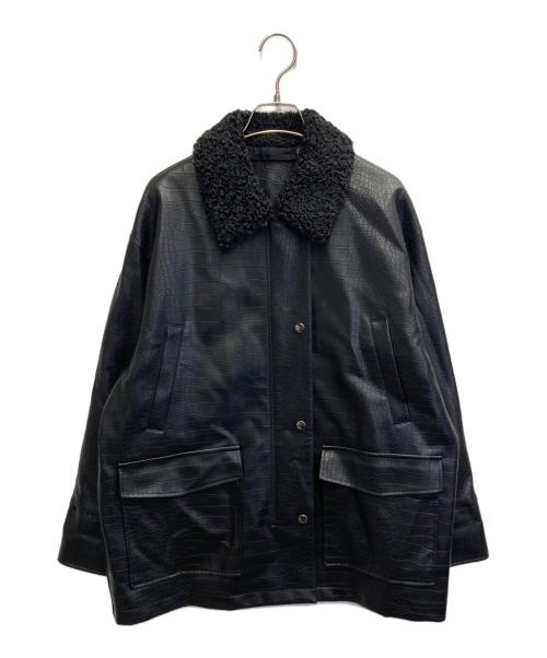 BEAUTY&YOUTH UNITED ARROWS（ビューティーアンドユースユナイテッドアローズ）BEAUTY&YOUTH UNITED ARROWS (ビューティーアンドユースユナイテッドアローズ) クロコレザーライクジャケット ブラック サイズ:Sの古着・服飾アイテム
