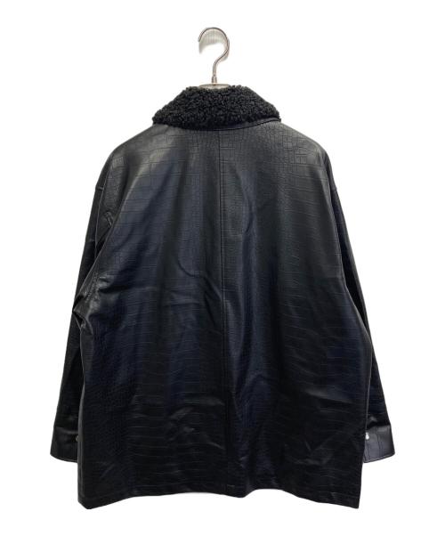 BEAUTY&YOUTH UNITED ARROWS（ビューティーアンドユースユナイテッドアローズ）BEAUTY&YOUTH UNITED ARROWS (ビューティーアンドユースユナイテッドアローズ) クロコレザーライクジャケット ブラック サイズ:Sの古着・服飾アイテム