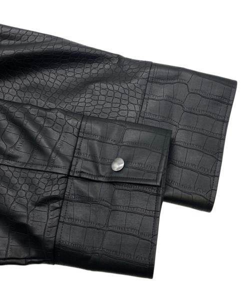 BEAUTY&YOUTH UNITED ARROWS（ビューティーアンドユースユナイテッドアローズ）BEAUTY&YOUTH UNITED ARROWS (ビューティーアンドユースユナイテッドアローズ) クロコレザーライクジャケット ブラック サイズ:Sの古着・服飾アイテム