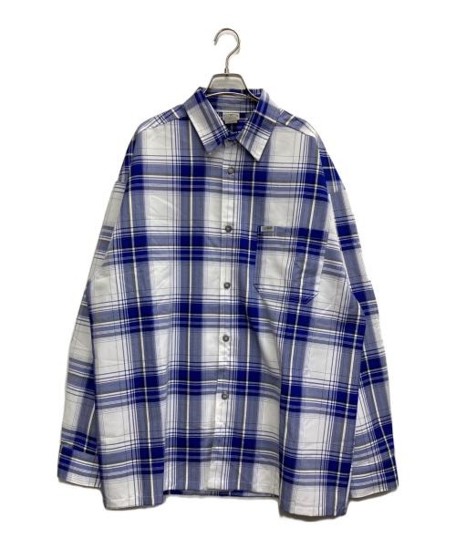 CalTop（キャルトップ）CalTop (キャルトップ) チェックシャツ ブルー サイズ:2XLの古着・服飾アイテム