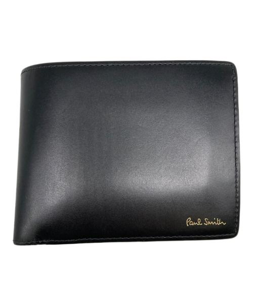 PAUL SMITH（ポールスミス）Paul Smith (ポールスミス) デザイン2つ折り財布 ブラックの古着・服飾アイテム