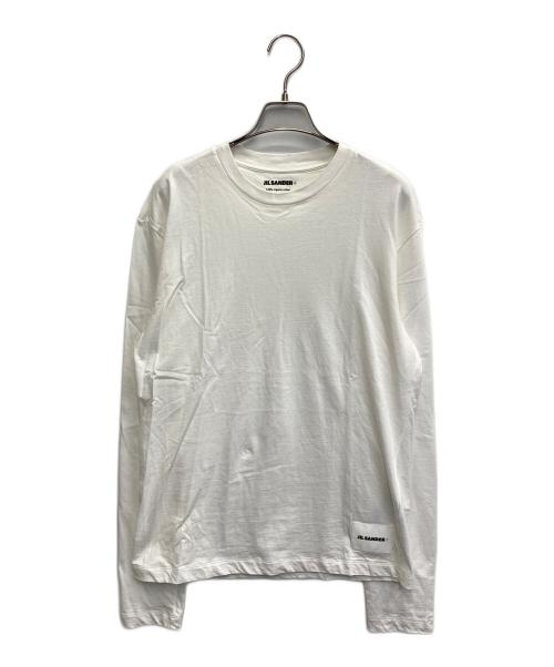 JIL SANDER（ジルサンダー）JIL SANDER (ジルサンダー) ロゴパッチ ロングスリーブカットソー ホワイト サイズ:Sの古着・服飾アイテム