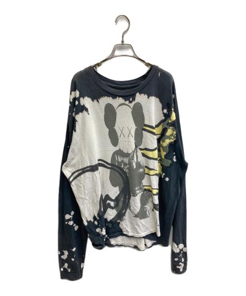 cactus jack（カクタス・ジャック）cactus jack (カクタス・ジャック) KAWS (カウズ) FRAGMENT コラボ ロンT ホワイト×ネイビー サイズ:XLの古着・服飾アイテム