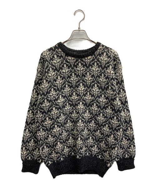 MARSHALL FLELDS（マーシャルフィールズ）MARSHALL FLELDS (マーシャルフィールズ) ウールニット ホワイト×ブラック サイズ:Mの古着・服飾アイテム