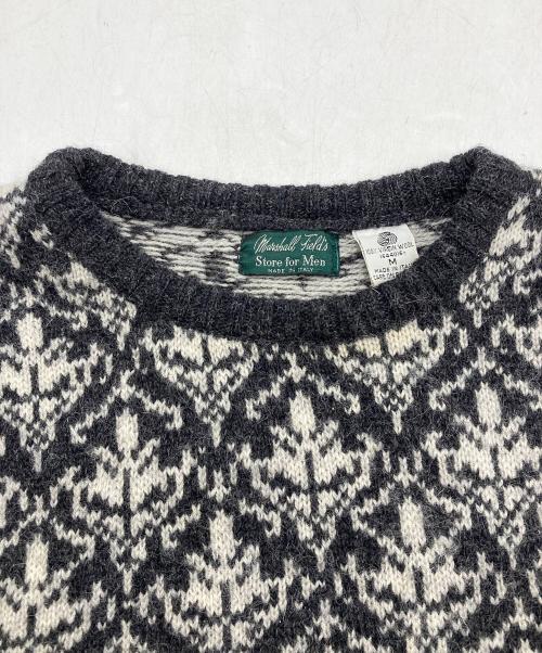 MARSHALL FLELDS（マーシャルフィールズ）MARSHALL FLELDS (マーシャルフィールズ) ウールニット ホワイト×ブラック サイズ:Mの古着・服飾アイテム