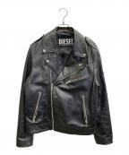 DIESELディーゼル）の古着「 L-GARRETT-R-NEWゴートスキンライダースジャケット」｜ブラック