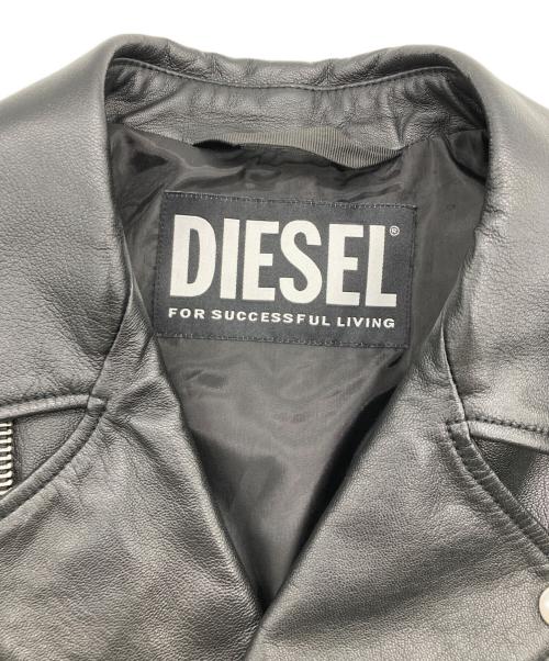 DIESEL（ディーゼル）DIESEL (ディーゼル)  L-GARRETT-R-NEWゴートスキンライダースジャケット ブラック サイズ:Ⅼの古着・服飾アイテム