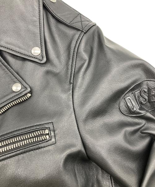 DIESEL（ディーゼル）DIESEL (ディーゼル)  L-GARRETT-R-NEWゴートスキンライダースジャケット ブラック サイズ:Ⅼの古着・服飾アイテム