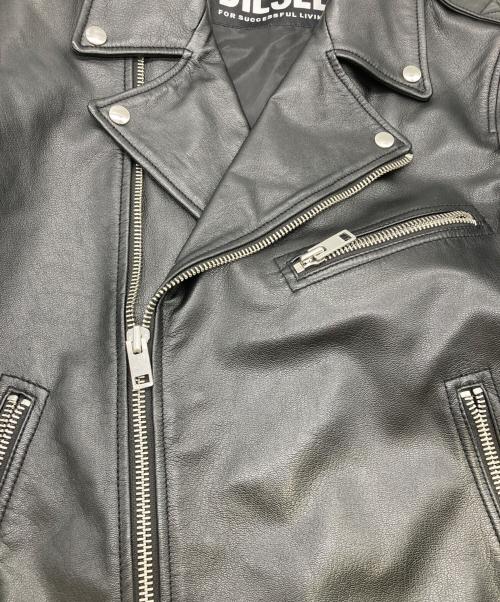DIESEL（ディーゼル）DIESEL (ディーゼル)  L-GARRETT-R-NEWゴートスキンライダースジャケット ブラック サイズ:Ⅼの古着・服飾アイテム