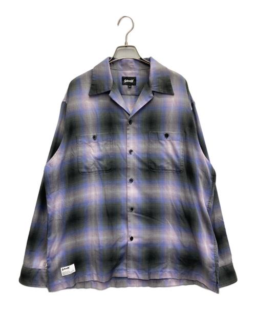 Schott（ショット）Schott (ショット) OMBRE CHECK SHIRT パープル サイズ:XLの古着・服飾アイテム