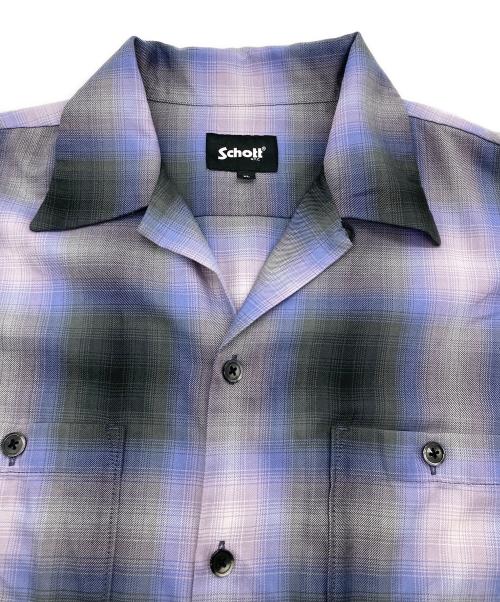 Schott（ショット）Schott (ショット) OMBRE CHECK SHIRT パープル サイズ:XLの古着・服飾アイテム
