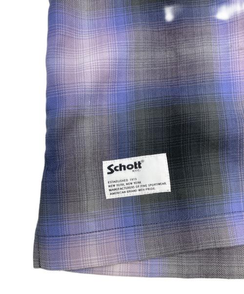 Schott（ショット）Schott (ショット) OMBRE CHECK SHIRT パープル サイズ:XLの古着・服飾アイテム