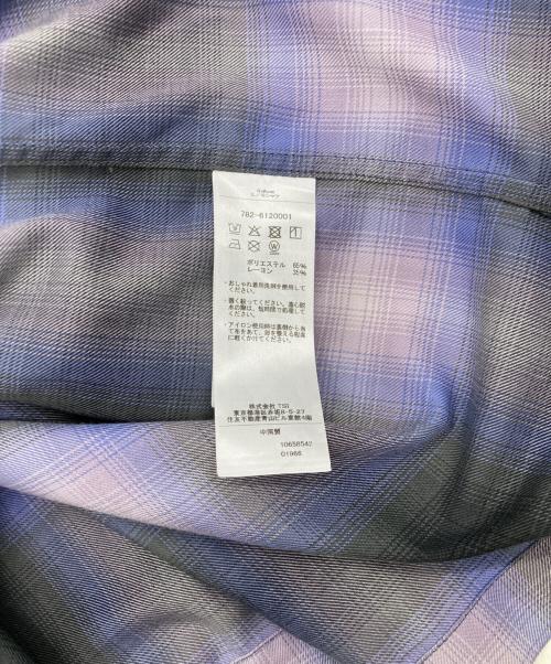 Schott（ショット）Schott (ショット) OMBRE CHECK SHIRT パープル サイズ:XLの古着・服飾アイテム