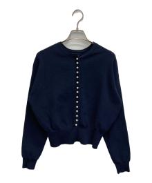 BALLSEY（ボールジィ）の古着「パールコンビ クルーネックカーディガン」｜ネイビー
