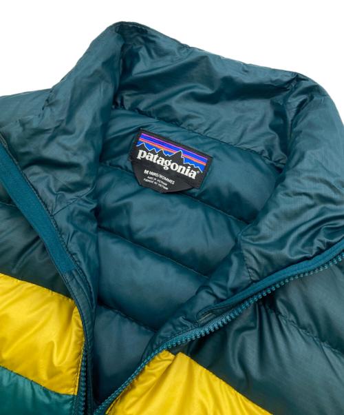 Patagonia（パタゴニア）Patagonia (パタゴニア) FA21 ダウンセーターベスト グリーン×イエロー サイズ:Mの古着・服飾アイテム