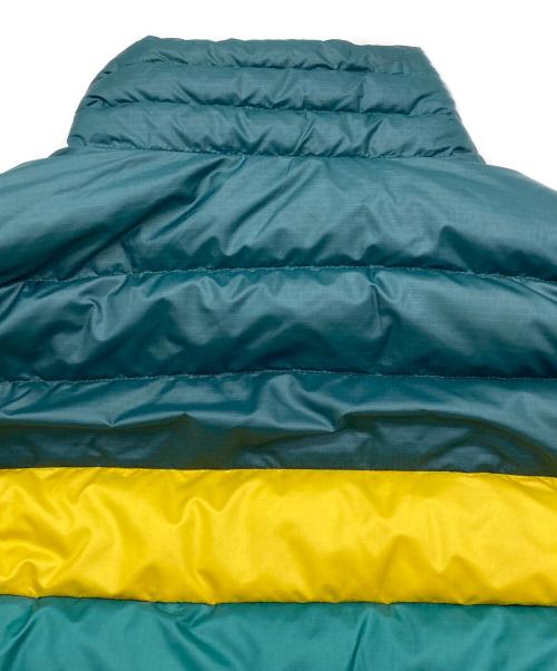 Patagonia（パタゴニア）Patagonia (パタゴニア) FA21 ダウンセーターベスト グリーン×イエロー サイズ:Mの古着・服飾アイテム