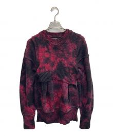 VOLTAGE CONTROL FILTER（ヴォルテージ コントロール フィルター）の古着「REVERSE LINKING KNIT DYED」｜ブラック×ピンク