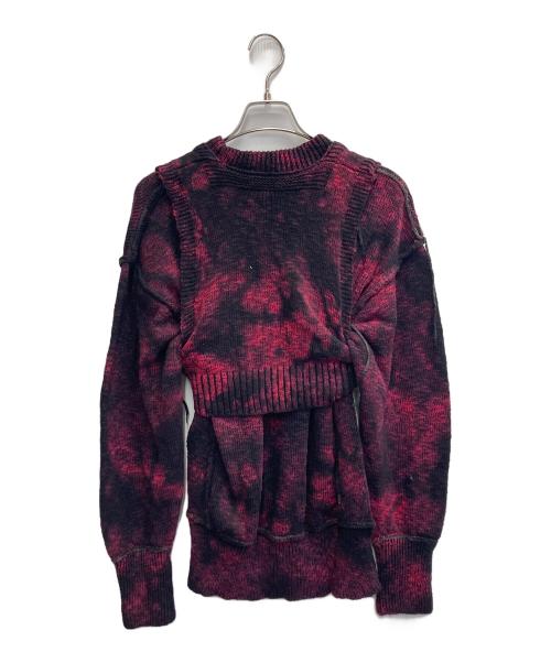 VOLTAGE CONTROL FILTER（ヴォルテージ コントロール フィルター）VOLTAGE CONTROL FILTER (ヴォルテージ コントロール フィルター) REVERSE LINKING KNIT DYED ブラック×ピンク サイズ:FREEの古着・服飾アイテム
