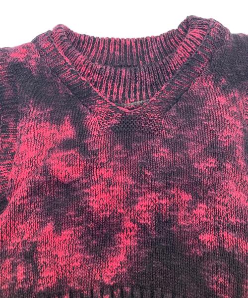 VOLTAGE CONTROL FILTER（ヴォルテージ コントロール フィルター）VOLTAGE CONTROL FILTER (ヴォルテージ コントロール フィルター) REVERSE LINKING KNIT DYED ブラック×ピンク サイズ:FREEの古着・服飾アイテム
