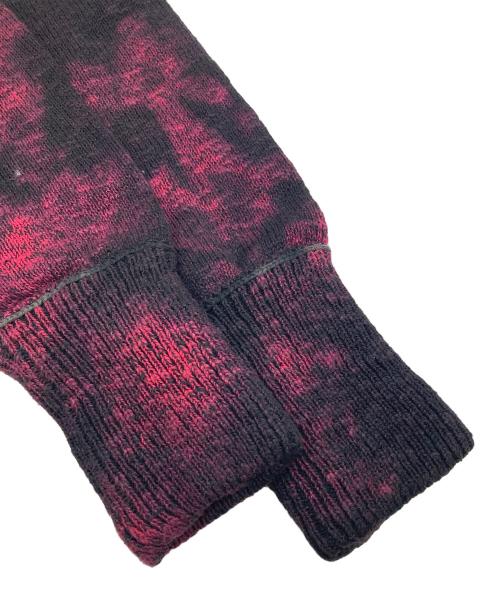 VOLTAGE CONTROL FILTER（ヴォルテージ コントロール フィルター）VOLTAGE CONTROL FILTER (ヴォルテージ コントロール フィルター) REVERSE LINKING KNIT DYED ブラック×ピンク サイズ:FREEの古着・服飾アイテム