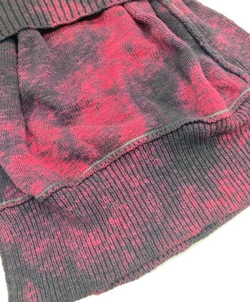 VOLTAGE CONTROL FILTER（ヴォルテージ コントロール フィルター）VOLTAGE CONTROL FILTER (ヴォルテージ コントロール フィルター) REVERSE LINKING KNIT DYED ブラック×ピンク サイズ:FREEの古着・服飾アイテム