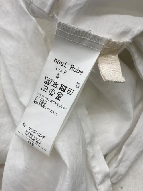 nest Robe（ネストローブ）nest Robe (ネストローブ) 25SS コットンリネンドロストリボンスモック ホワイト サイズ:Fの古着・服飾アイテム