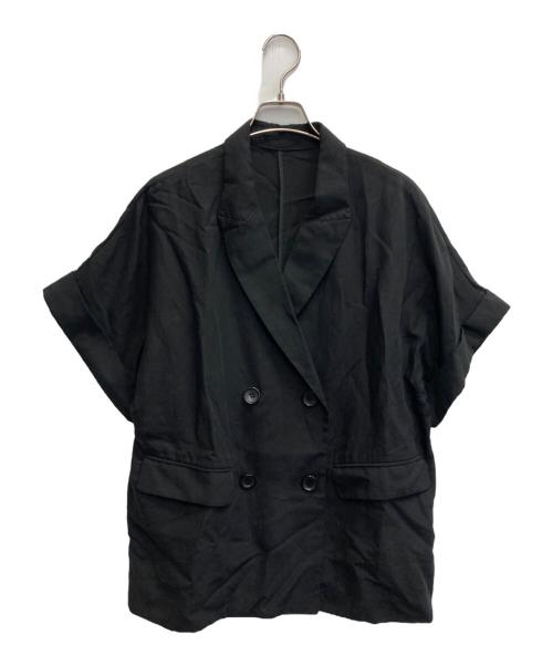 SLOBE IENA（スローブ イエナ）SLOBE IENA (スローブ イエナ) リネン混ハーフスリーブジャケット ブラック サイズ:38の古着・服飾アイテム