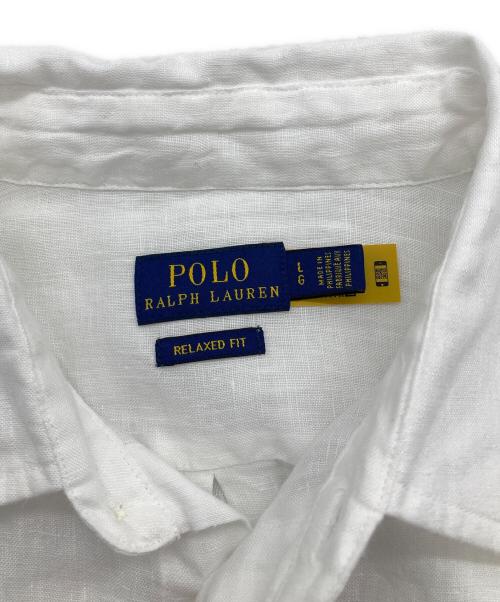 POLO RALPH LAUREN（ポロ・ラルフローレン）POLO RALPH LAUREN (ポロ・ラルフローレン) リネンシャツ ホワイト サイズ:Lの古着・服飾アイテム