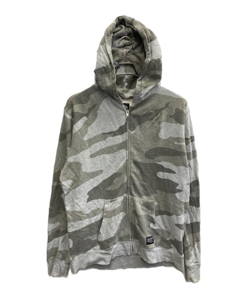 stussy（ステューシー）stussy (ステューシー) 00S カモフラジップパーカー グレー サイズ:XLの古着・服飾アイテム