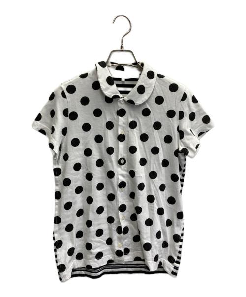 TAO COMME des GARCONS（タオ コムデギャルソン）TAO COMME des GARCONS (タオ コムデギャルソン) AD2023　丸襟ドット半袖シャツ ホワイト×ブラック サイズ:Mの古着・服飾アイテム
