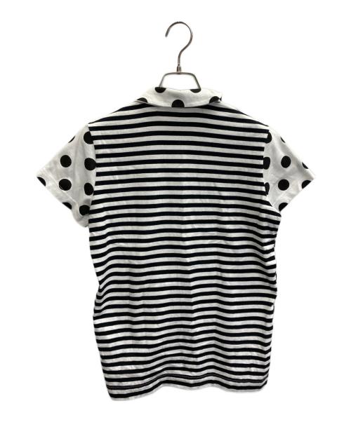 TAO COMME des GARCONS（タオ コムデギャルソン）TAO COMME des GARCONS (タオ コムデギャルソン) AD2023　丸襟ドット半袖シャツ ホワイト×ブラック サイズ:Mの古着・服飾アイテム