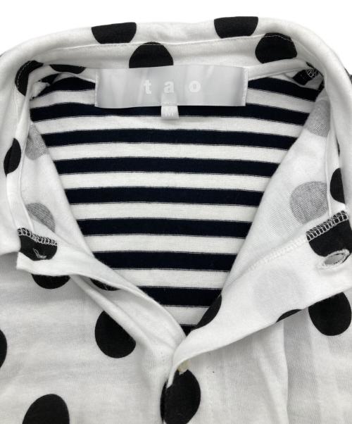 TAO COMME des GARCONS（タオ コムデギャルソン）TAO COMME des GARCONS (タオ コムデギャルソン) AD2023　丸襟ドット半袖シャツ ホワイト×ブラック サイズ:Mの古着・服飾アイテム
