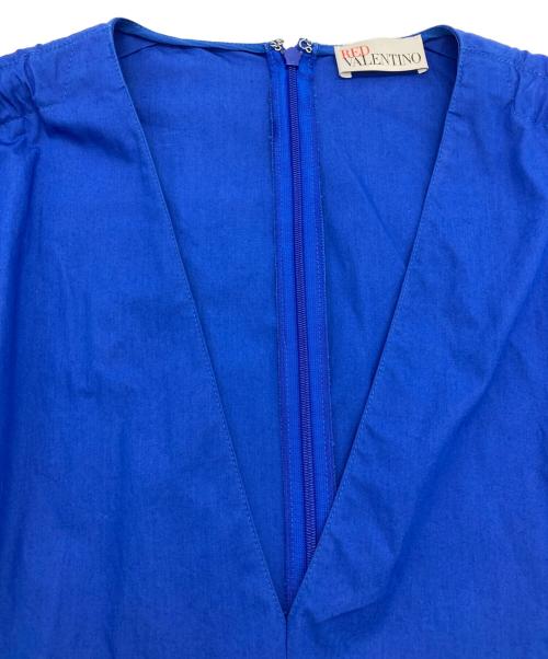 RED VALENTINO（レッドヴァレンティノ）RED VALENTINO (レッドヴァレンティノ) ポプリンミニドレス ブルー サイズ:Mの古着・服飾アイテム