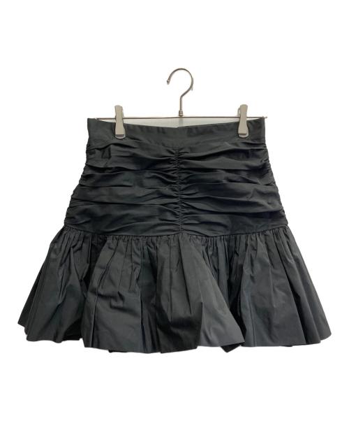 PatouPatou（パトゥ）PatouPatou (パトゥ) リサイクルファイユ ラッフル ミニスカート ブラック サイズ:38の古着・服飾アイテム