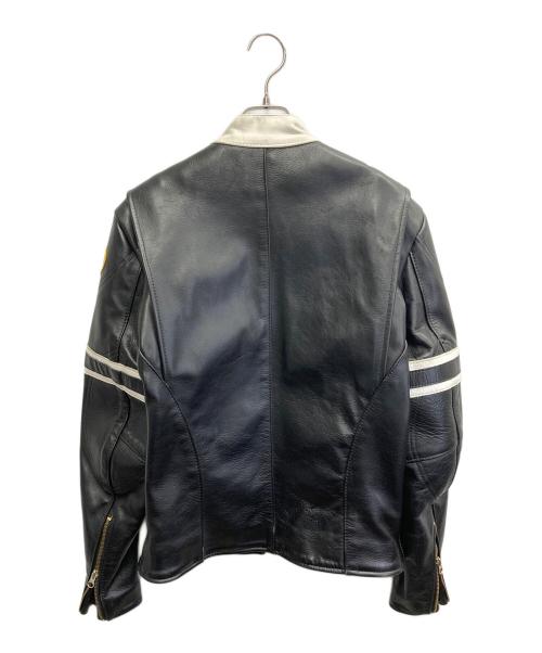 VANSON（バンソン）VANSON (バンソン) RJP シングルライダースレザージャケット ブラック×レッド サイズ:36の古着・服飾アイテム