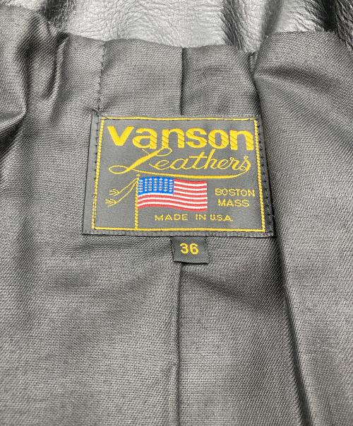 VANSON（バンソン）VANSON (バンソン) RJP シングルライダースレザージャケット ブラック×レッド サイズ:36の古着・服飾アイテム