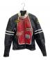 VANSON（バンソン）の古着「RJP シングルライダースレザージャケット」｜ブラック×レッド
