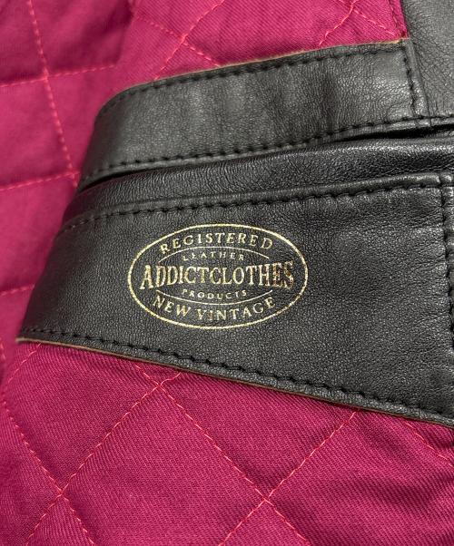 ADDICT CLOTHES（アディクト クローズ）ADDICT CLOTHES (アディクト クローズ)  AD-04 RESISTANCE JACKET (SHEEP)　ダブルライダースジャケット ブラック サイズ:38の古着・服飾アイテム