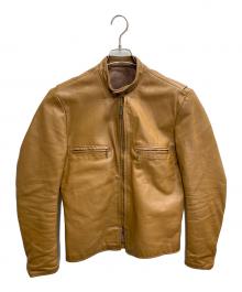 HARLEY-DAVIDSON（ハーレーダビッドソン）の古着「70S AMFタグ 　シングルライダースレザージャケット」｜ブラウン