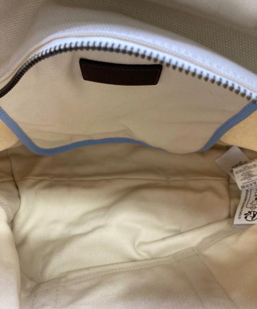 POLO RALPH LAUREN（ポロ・ラルフローレン）POLO RALPH LAUREN (ポロ・ラルフローレン) ポロベアキャンパストートバッグ ベージュ×ブルーの古着・服飾アイテム