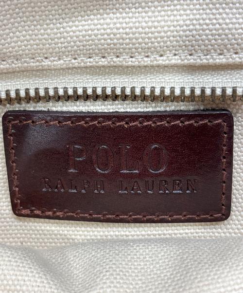 POLO RALPH LAUREN（ポロ・ラルフローレン）POLO RALPH LAUREN (ポロ・ラルフローレン) ポロベアキャンパストートバッグ ベージュ×ブルーの古着・服飾アイテム