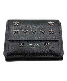 JIMMY CHOO（ジミーチュウ）の古着「スタースタッズ 三つ折り財布」｜ブラック