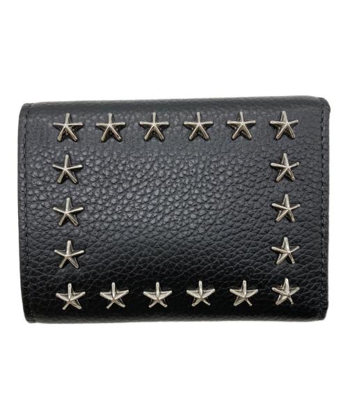 JIMMY CHOO（ジミーチュウ）JIMMY CHOO (ジミーチュウ) スタースタッズ 三つ折り財布 ブラックの古着・服飾アイテム